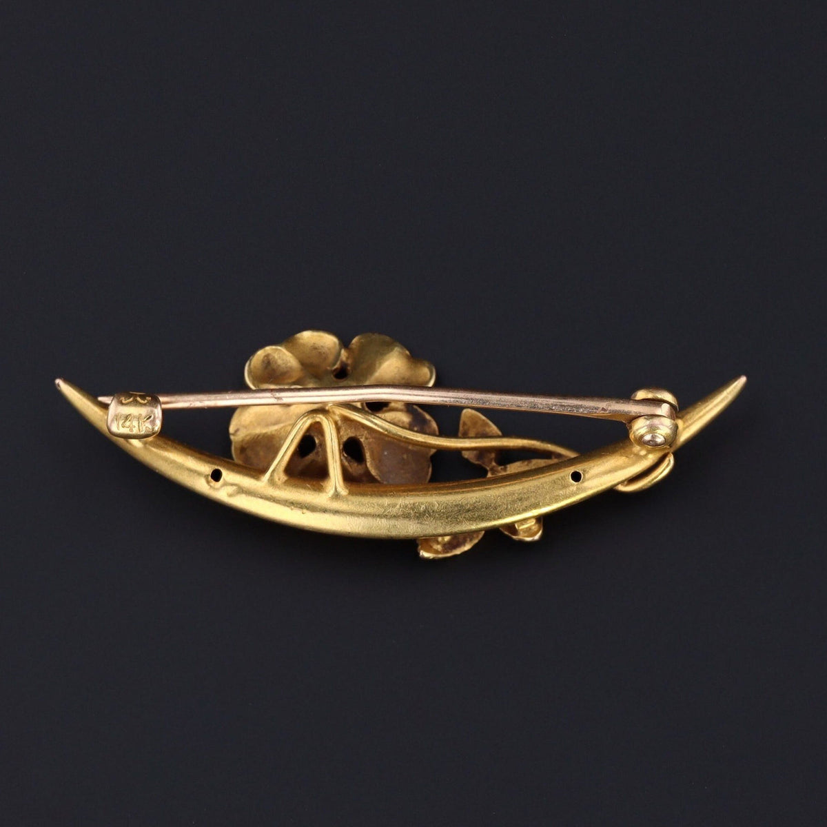 Enamel Flower Brooch | Antique Flower Brooch - Trademark Antiques
