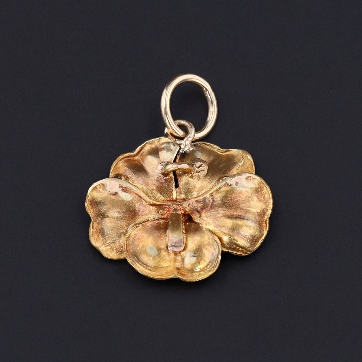 Enamel Flower Charm | 14k Gold Anemone Flower Charm - Trademark Antiques