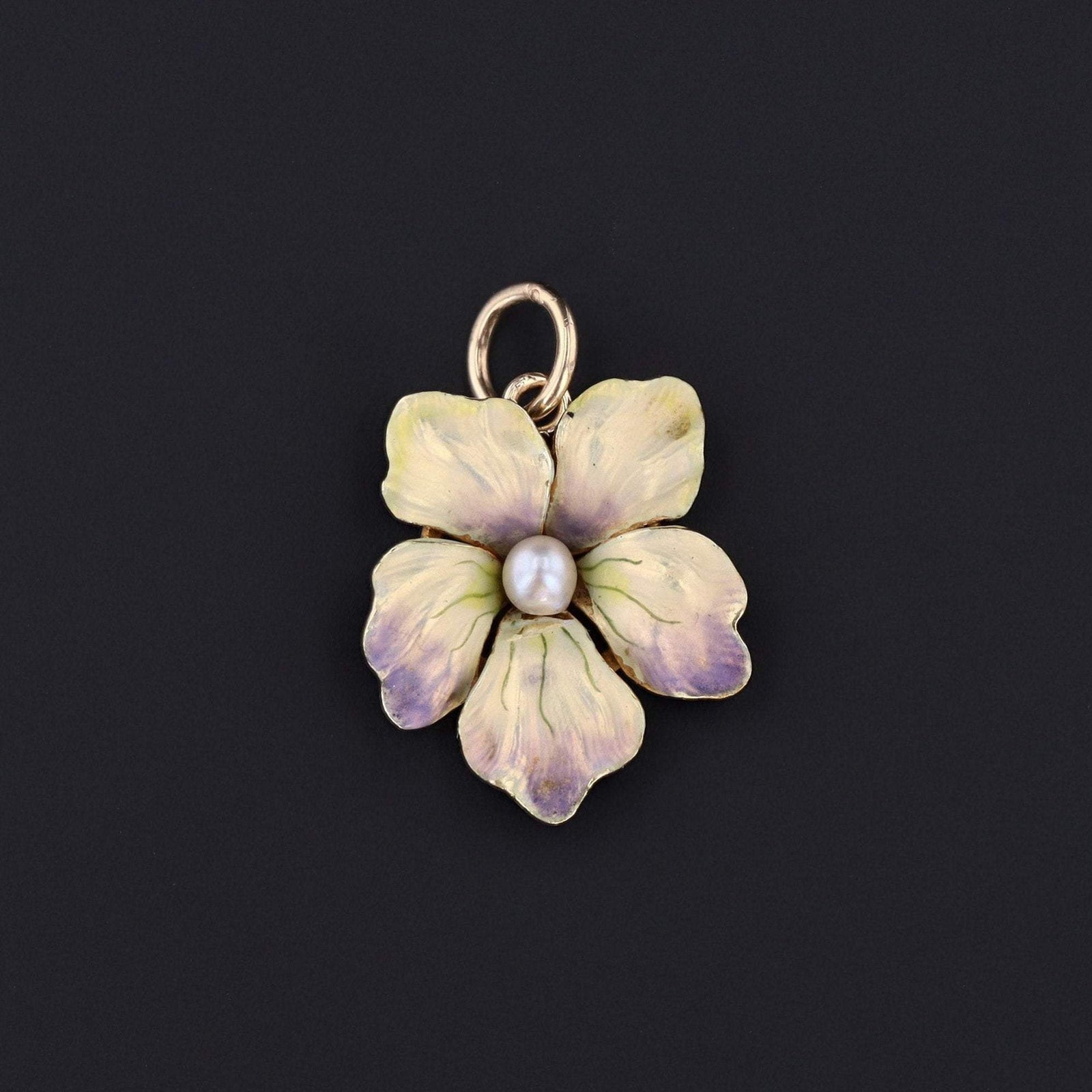 Enamel Flower Charm | Iridescent Enamel Flower Charm - Trademark Antiques