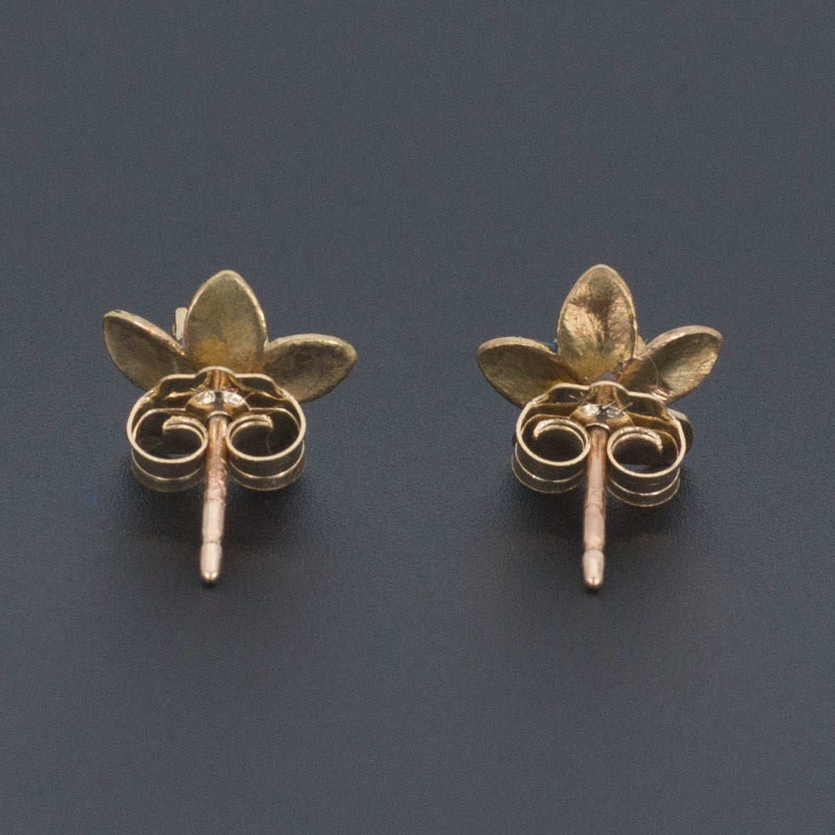 Enamel Flower Earrings | 14k Gold Earrings - Trademark Antiques