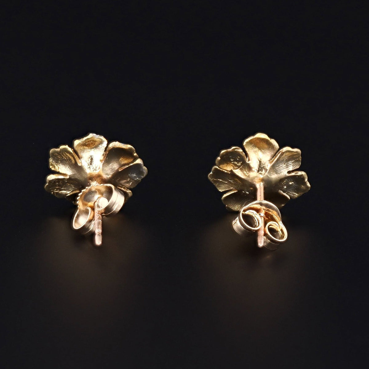 Enamel Flower Earrings | 14k Gold Earrings - Trademark Antiques