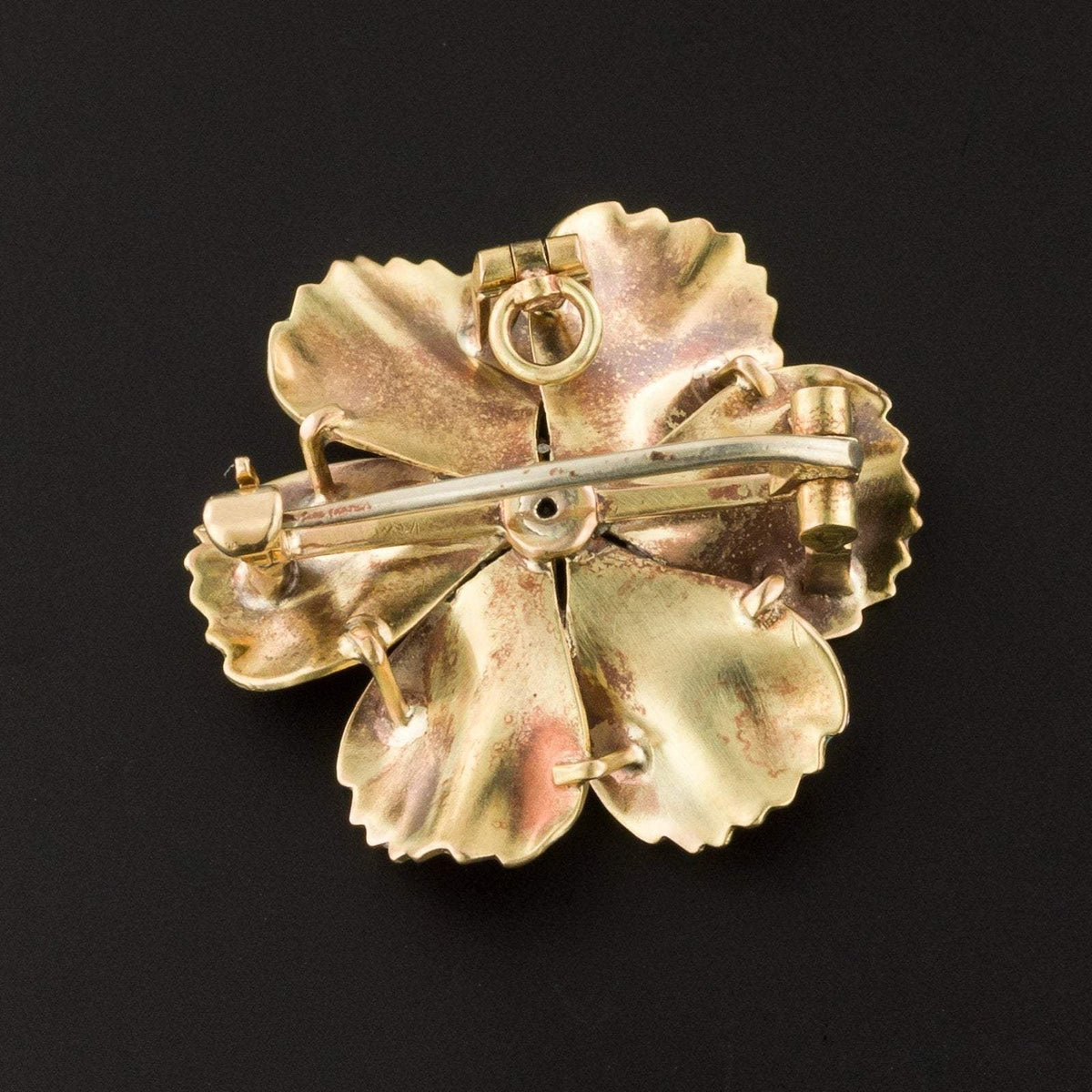 Enamel Flower Pendant | Antique Flower Brooch or Pendant - Trademark Antiques