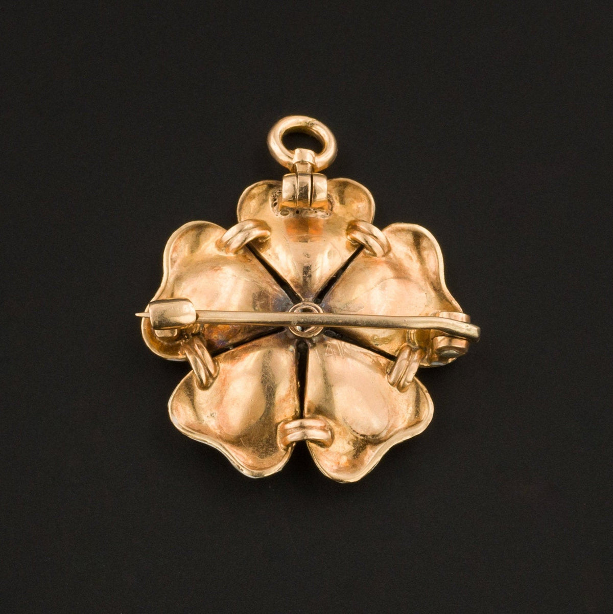 Enamel Flower Pendant | Antique Flower Brooch or Pendant - Trademark Antiques