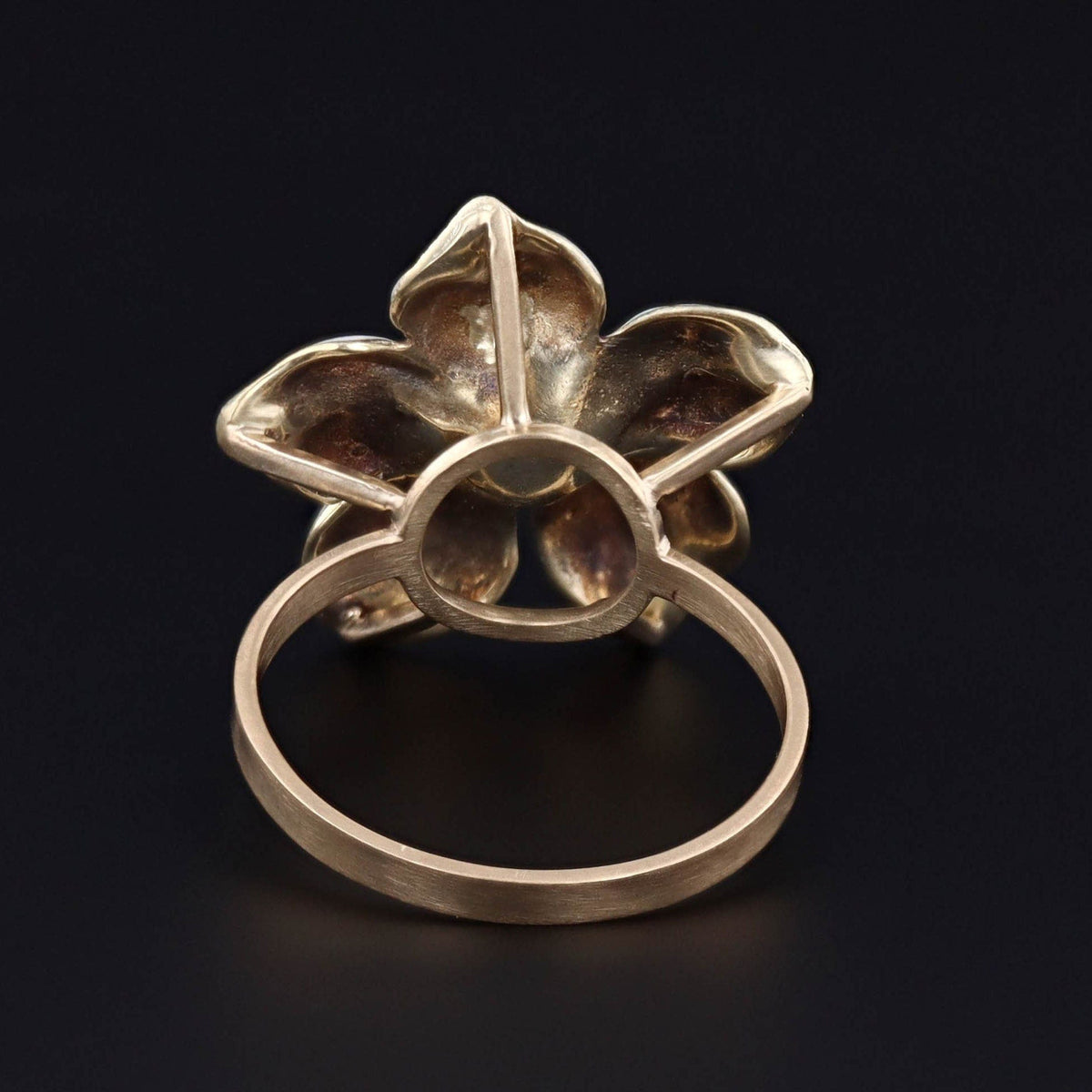 Enamel Flower Ring | Antique Pin Conversion Ring - Trademark Antiques