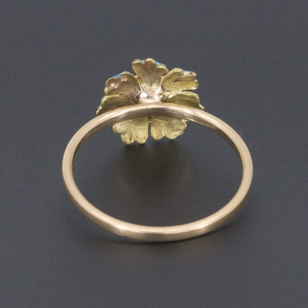 Enamel Flower Ring | Antique Pin Conversion Ring - Trademark Antiques