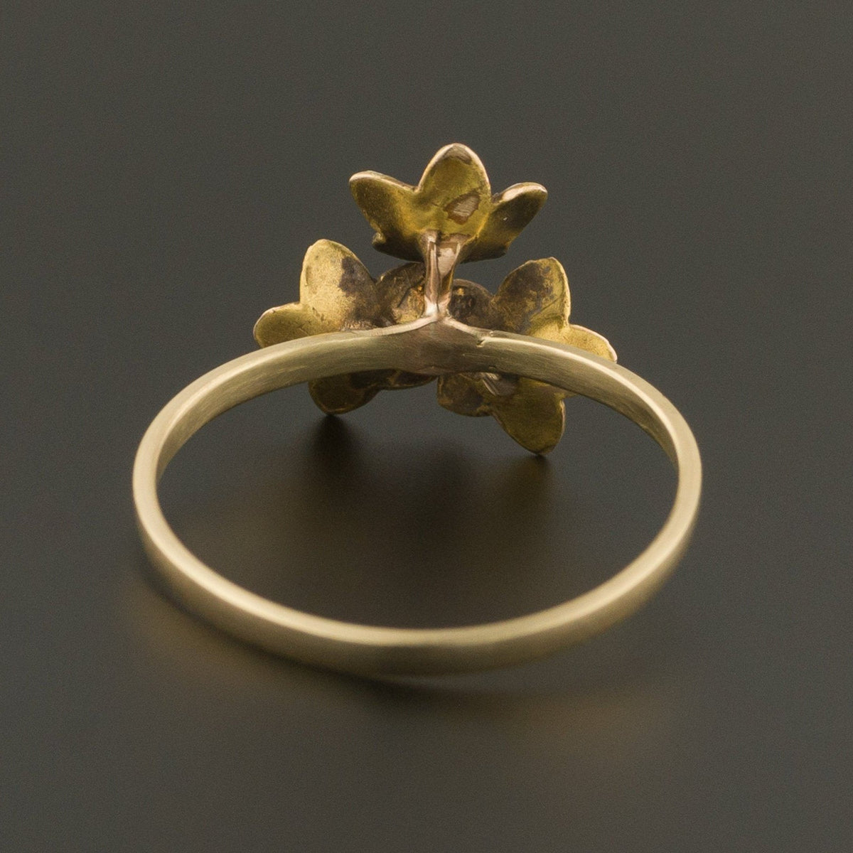 Enamel Flower Ring | Antique Stick Pin Ring - Trademark Antiques