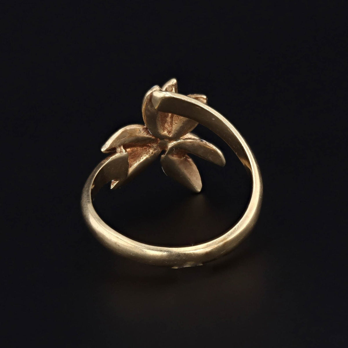 Enamel Flower Ring | Vintage Bypass Ring - Trademark Antiques