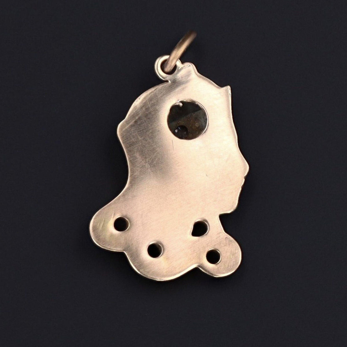Enamel Lady Charm | Art Nouveau Woman Charm - Trademark Antiques