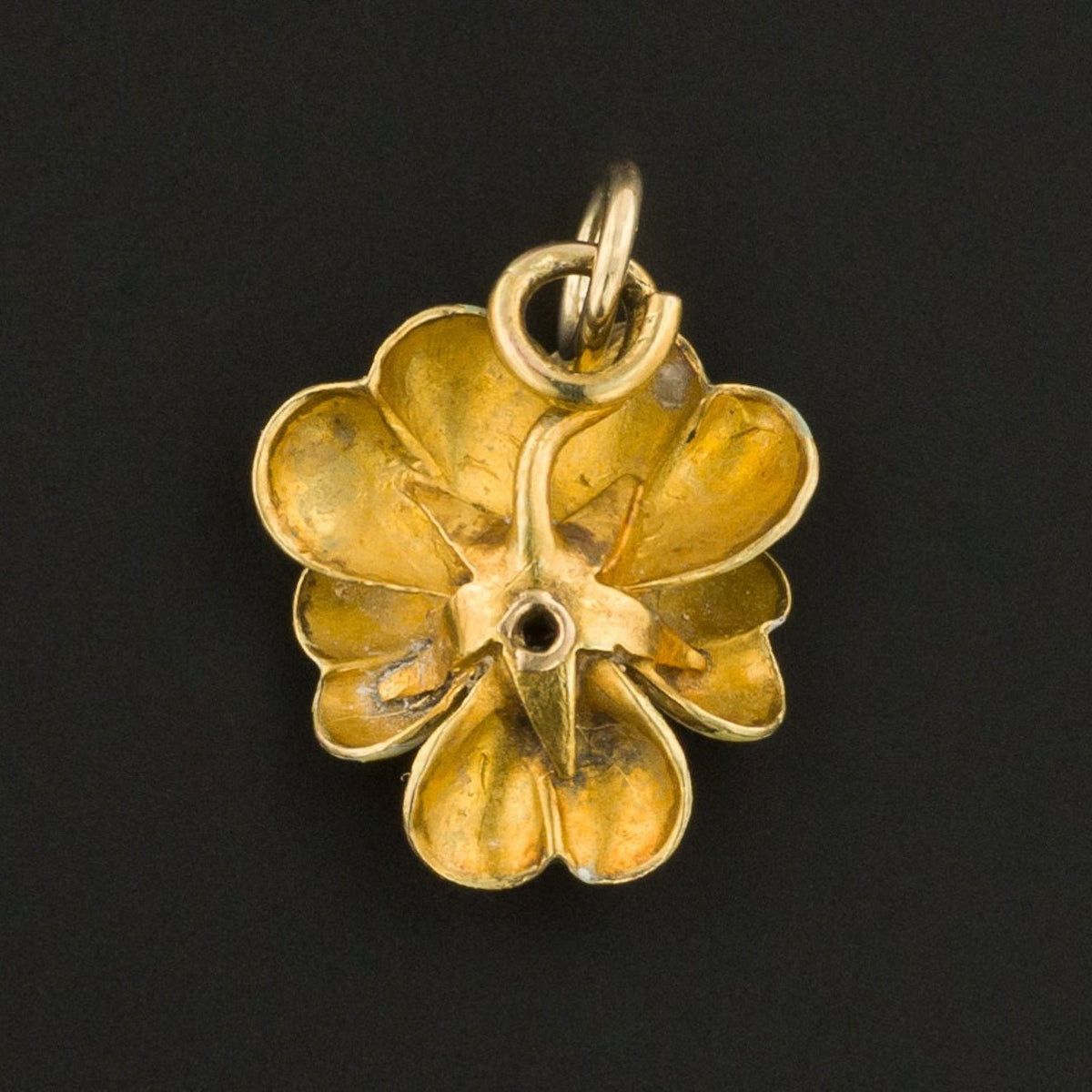 Enamel Pansy Charm | Vintage Pansy Charm - Trademark Antiques