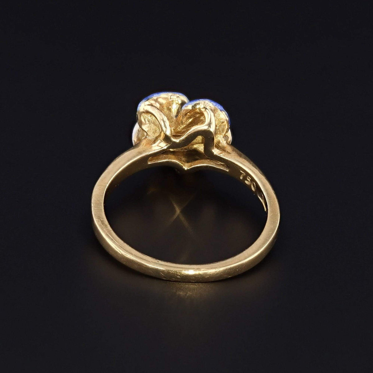 Enamel Pansy Ring by Larter &amp; Sons | Enamel Flower Ring - Trademark Antiques