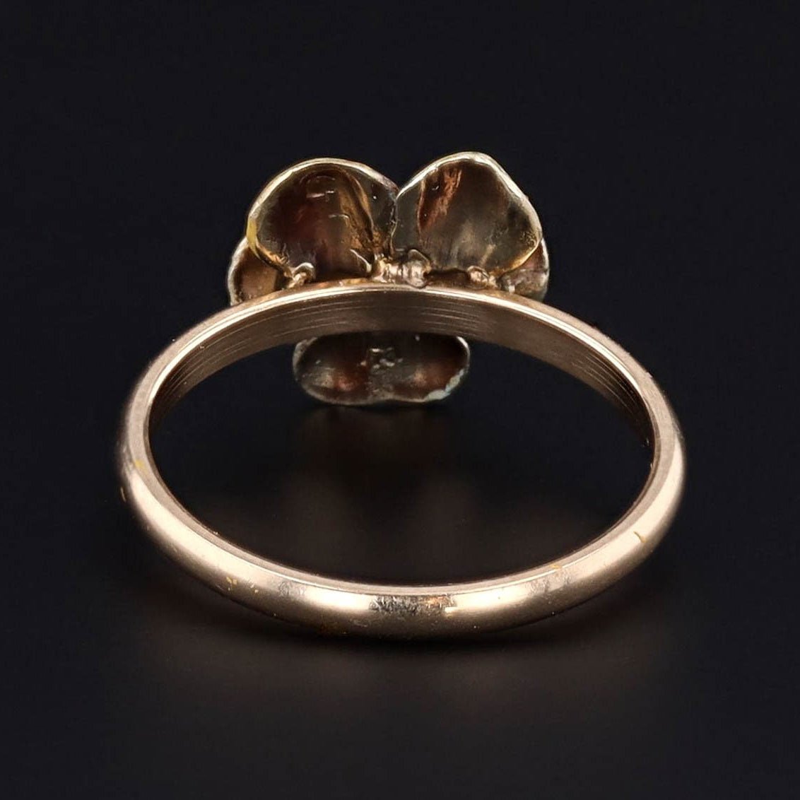 Enamel Pansy Ring | Enamel Flower Ring - Trademark Antiques