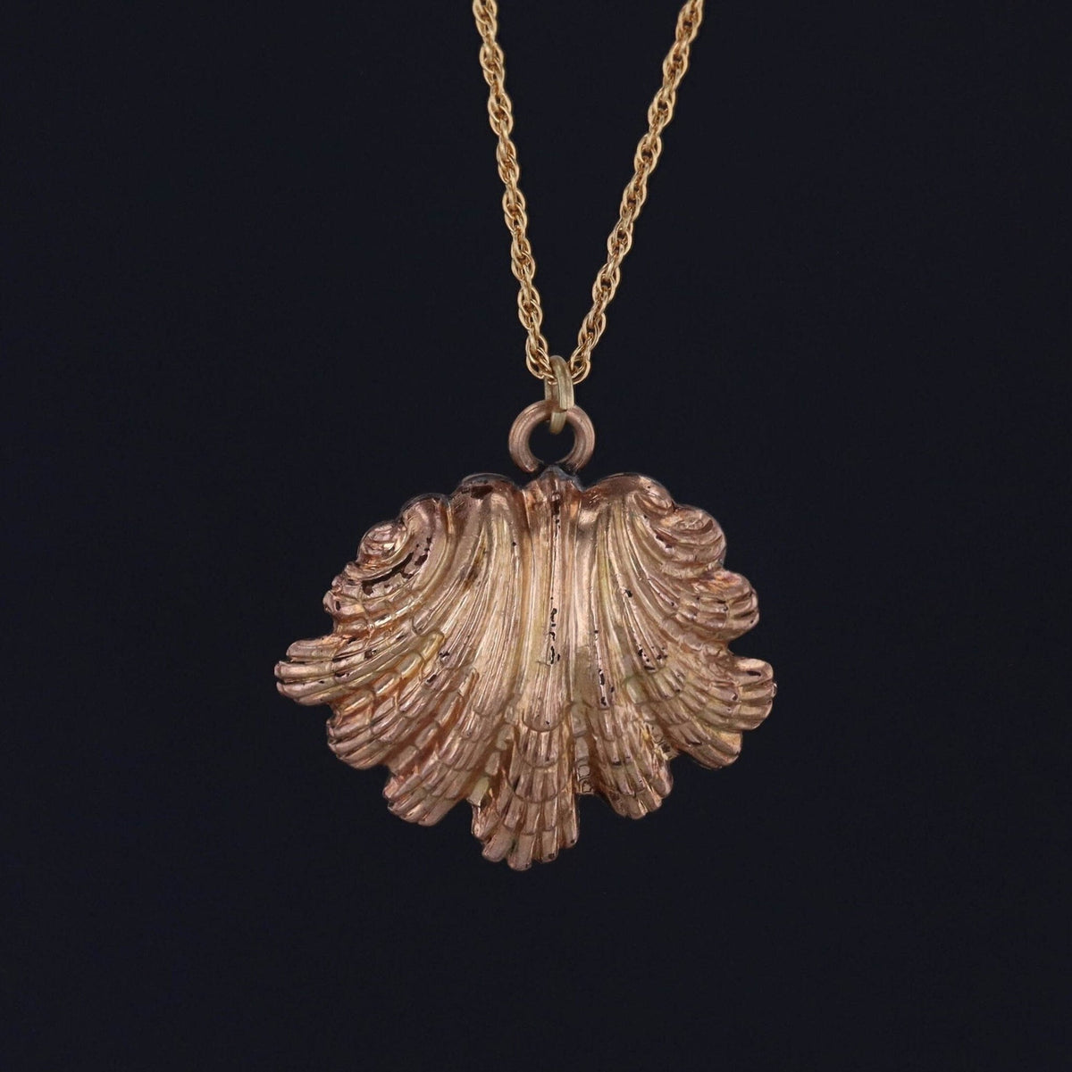 Enamel Shell Necklace | Antique Shell Necklace - Trademark Antiques