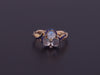 Antique Moonstone Enamel and Diamond Ring of 14k Gold