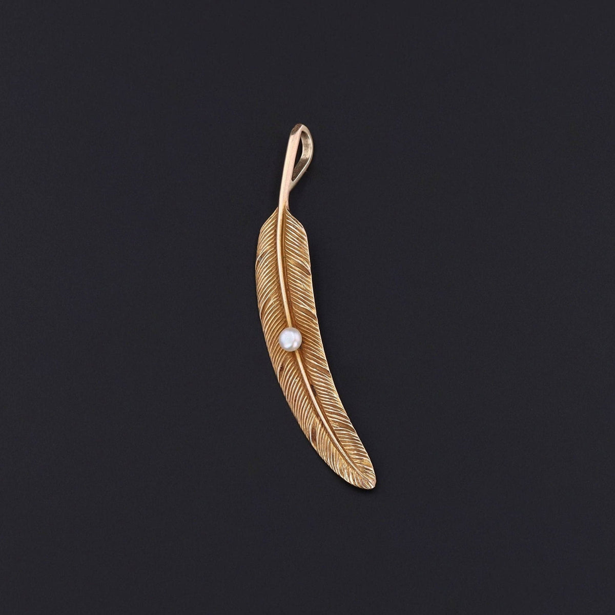 Feather Pendant | Antique Pendant - Trademark Antiques