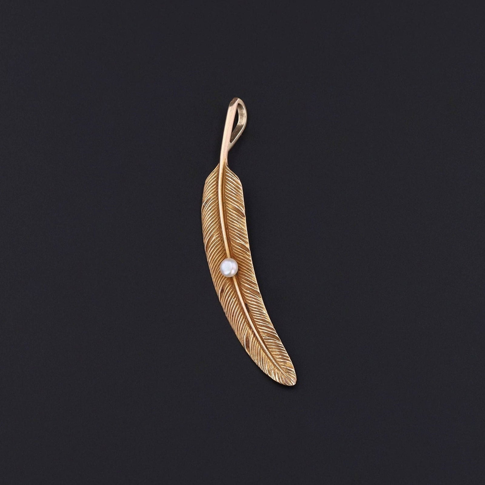 Feather Pendant | Antique Pendant - Trademark Antiques