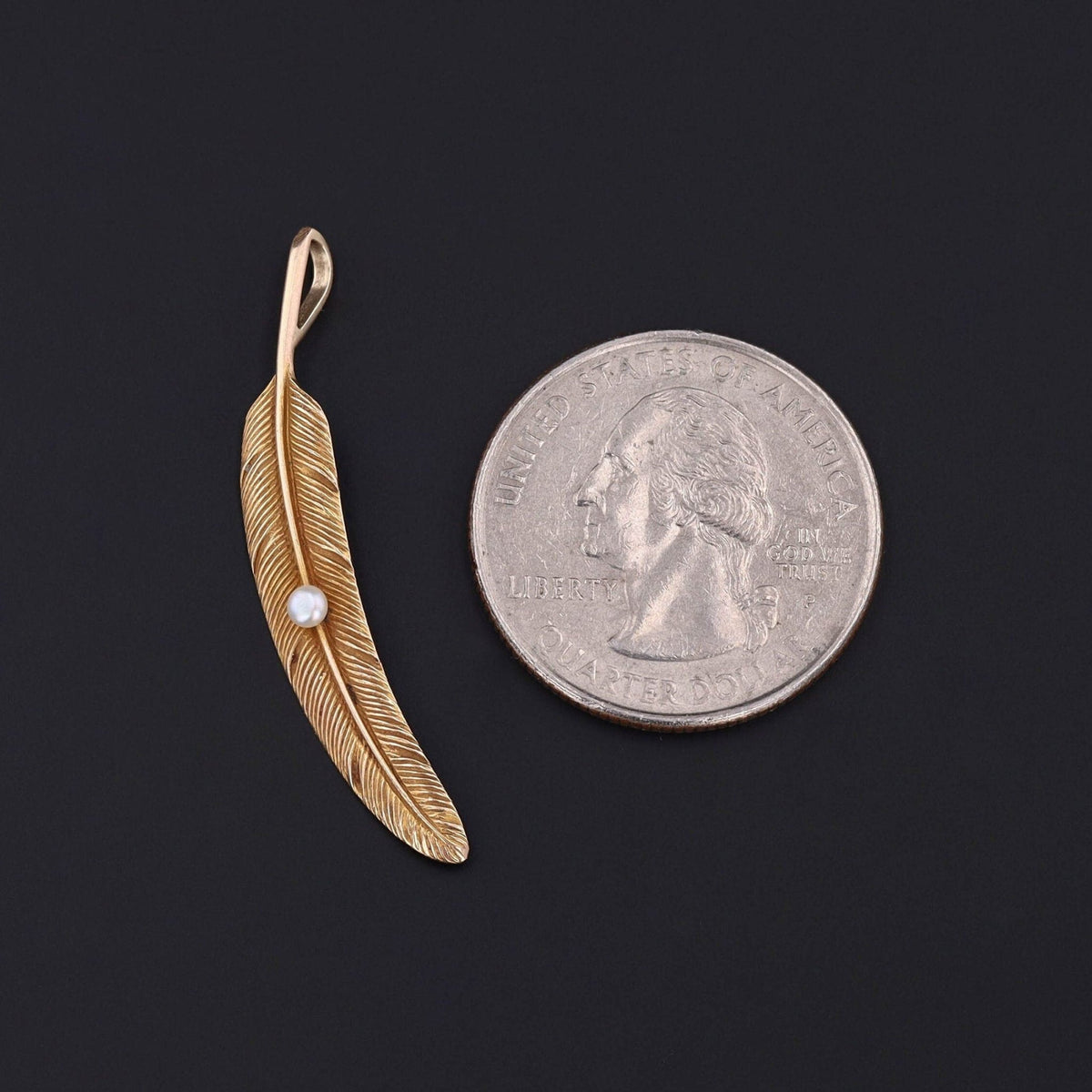 Feather Pendant | Antique Pendant - Trademark Antiques
