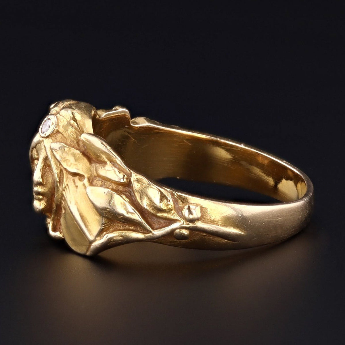Figural Woman Ring | Art Nouveau Style Ring - Trademark Antiques