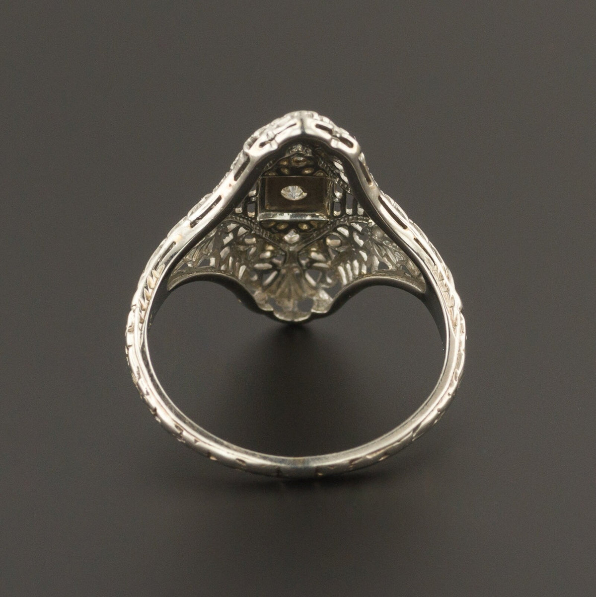 Filigree Diamond Ring | Vintage Diamond Ring - Trademark Antiques