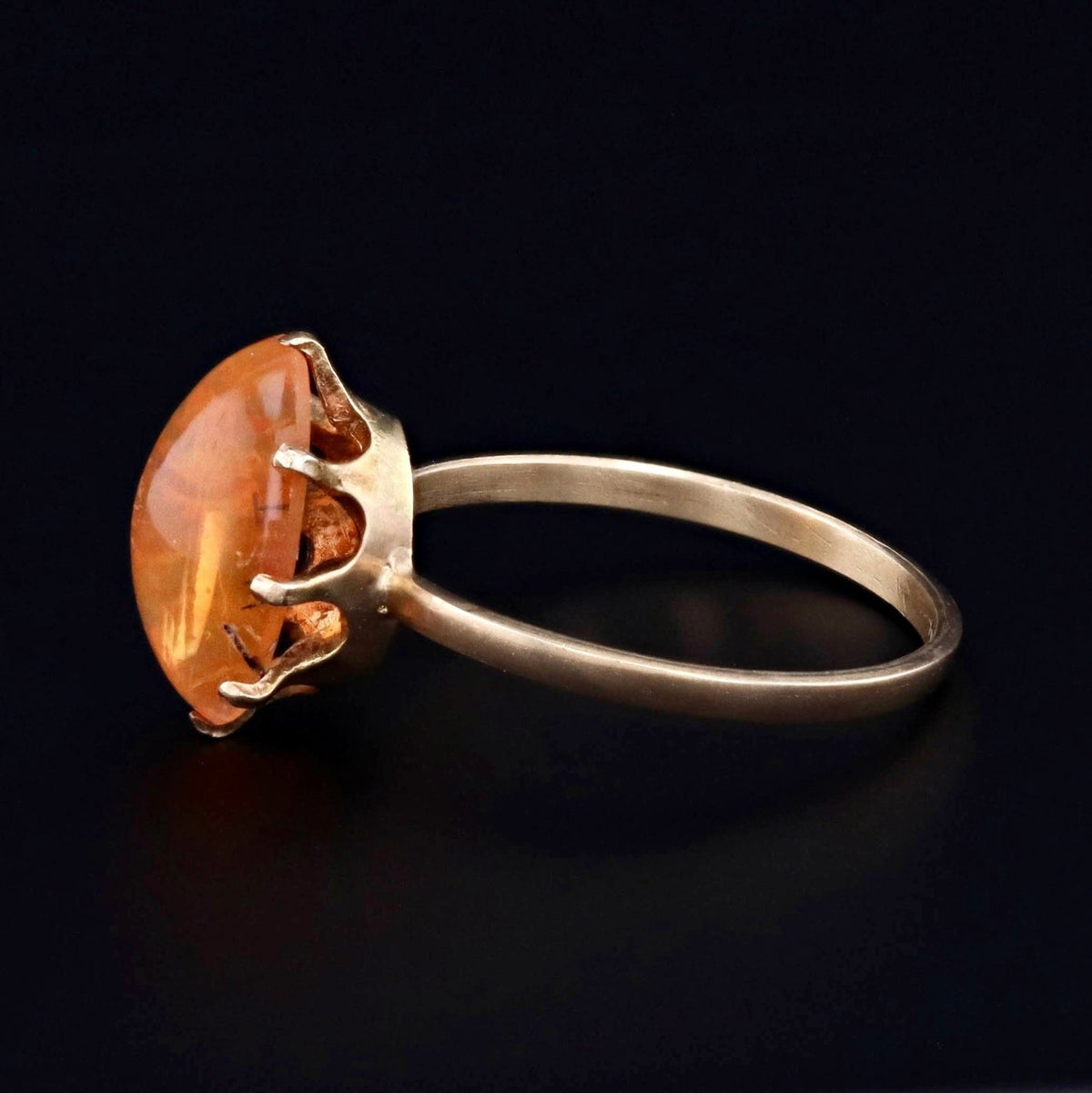 Fire Opal Ring | Antique Pin Conversion Ring - Trademark Antiques