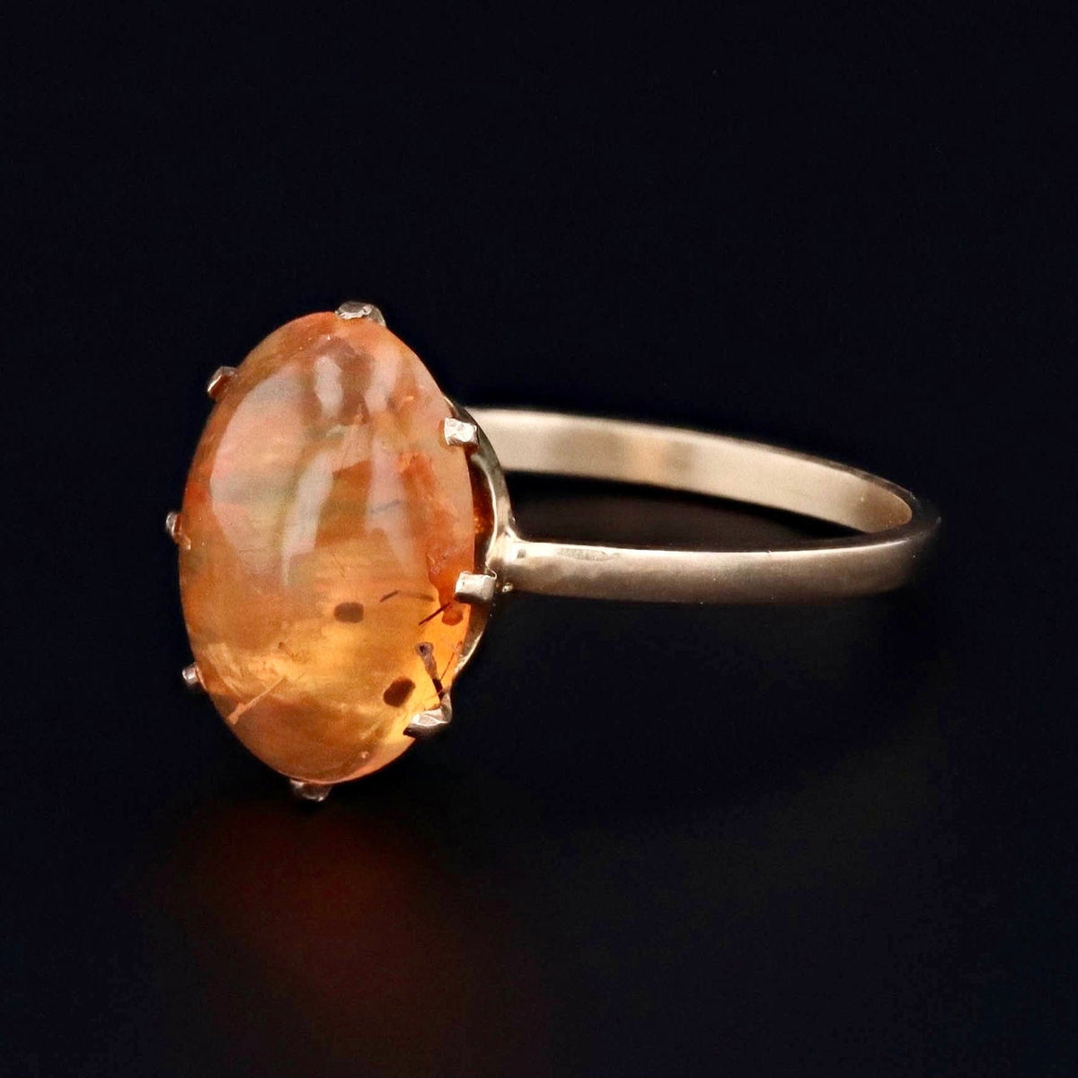 Fire Opal Ring | Antique Pin Conversion Ring - Trademark Antiques
