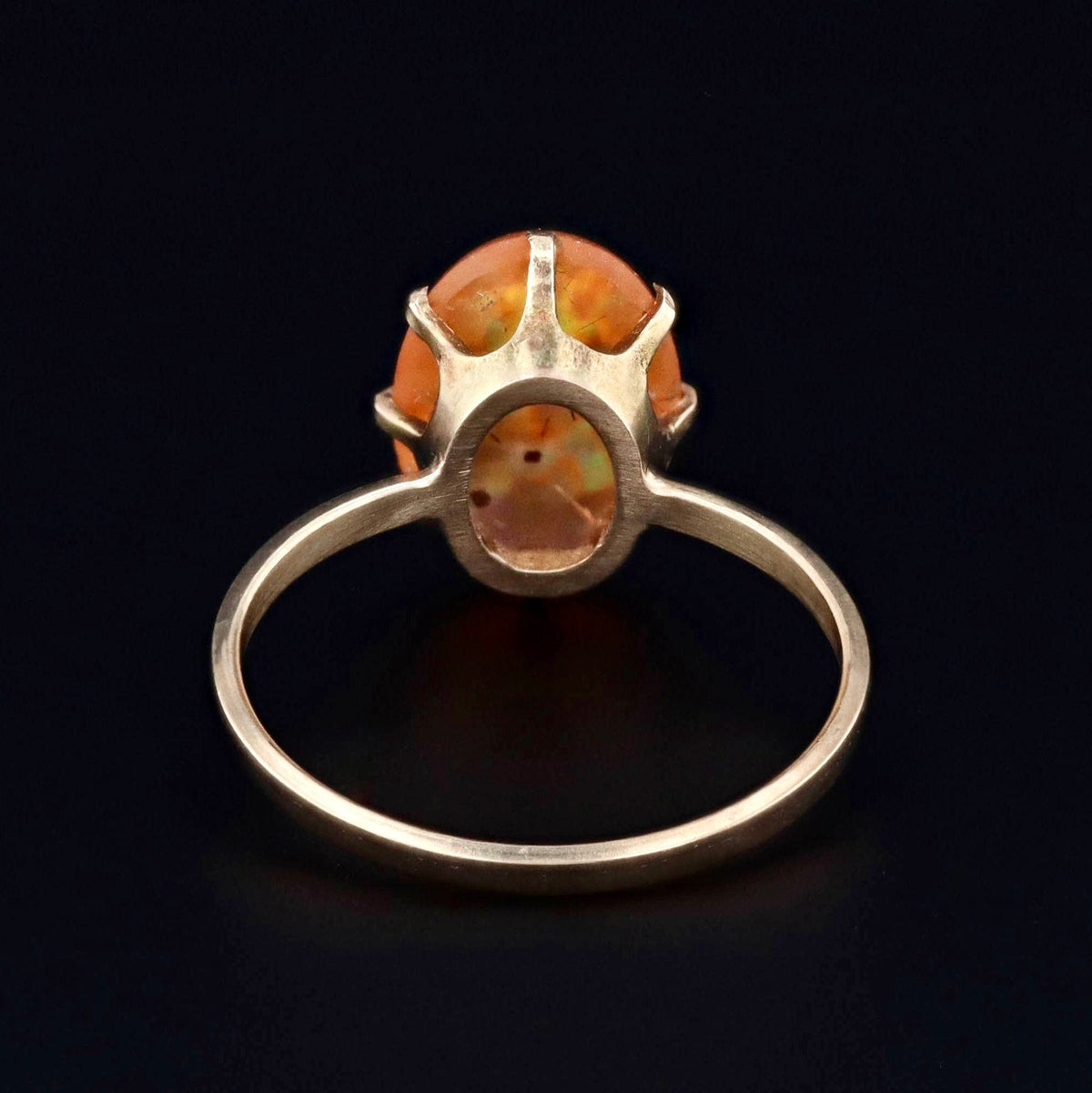 Fire Opal Ring | Antique Pin Conversion Ring - Trademark Antiques