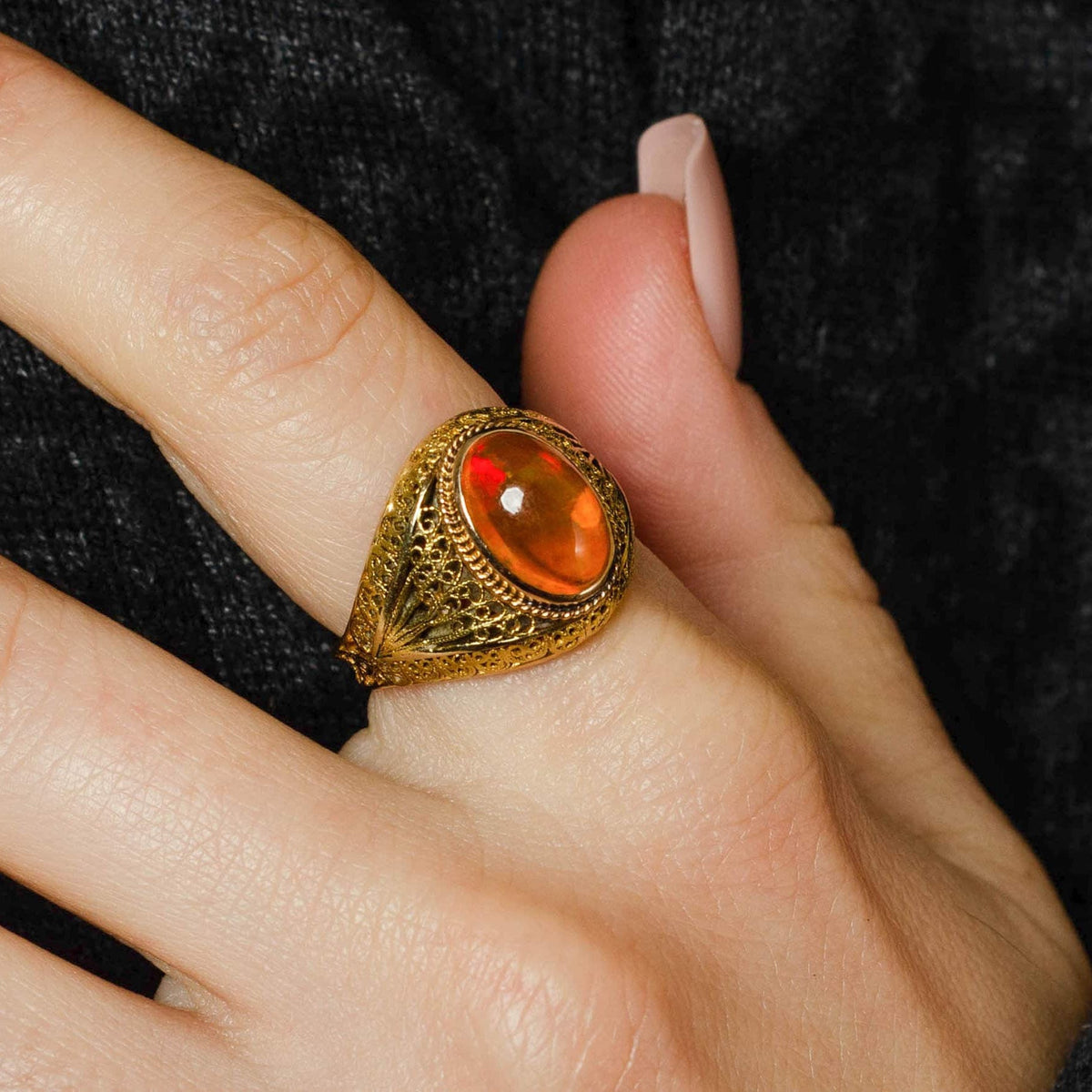 Fire Opal Ring | Vintage Ring - Trademark Antiques