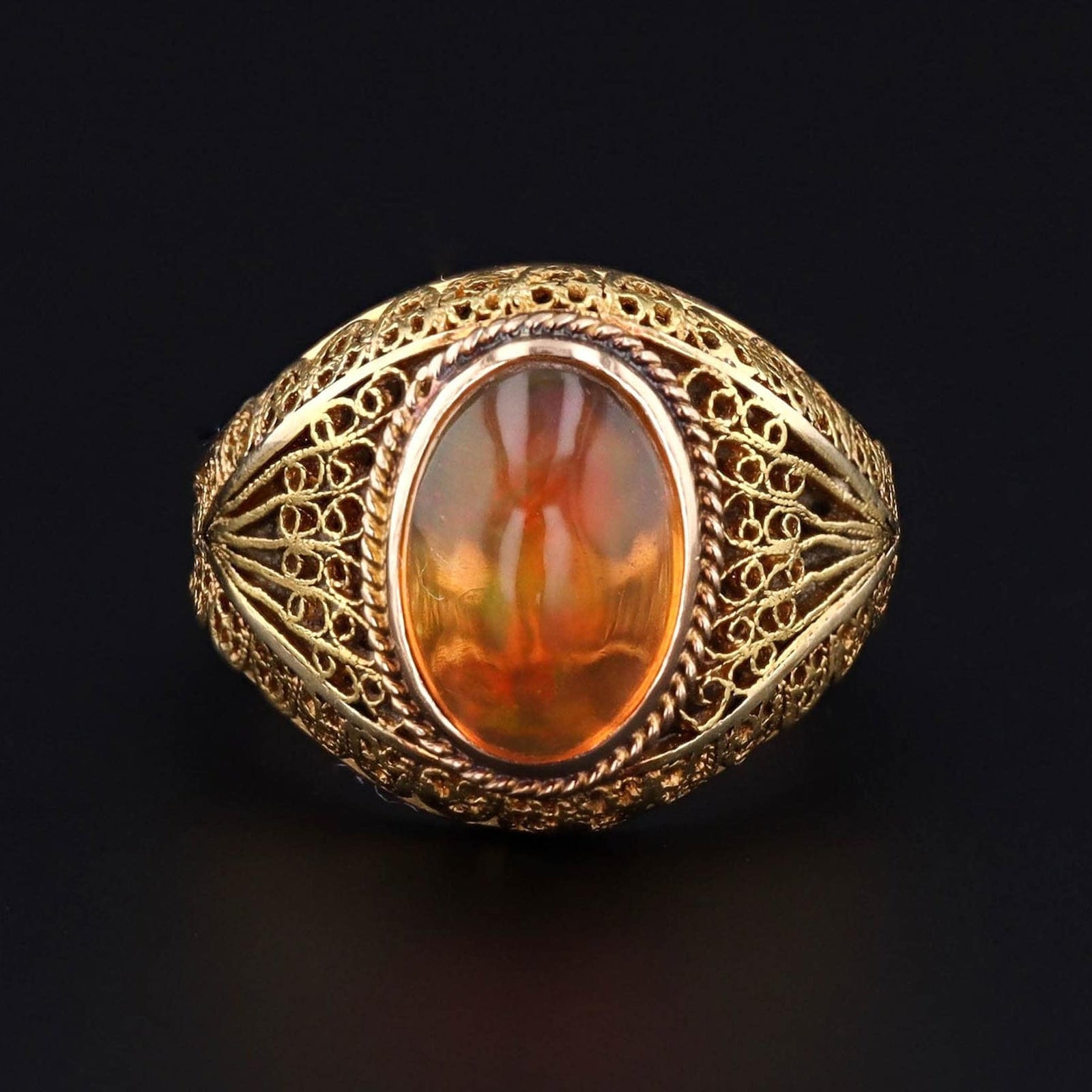 Fire Opal Ring | Vintage Ring - Trademark Antiques
