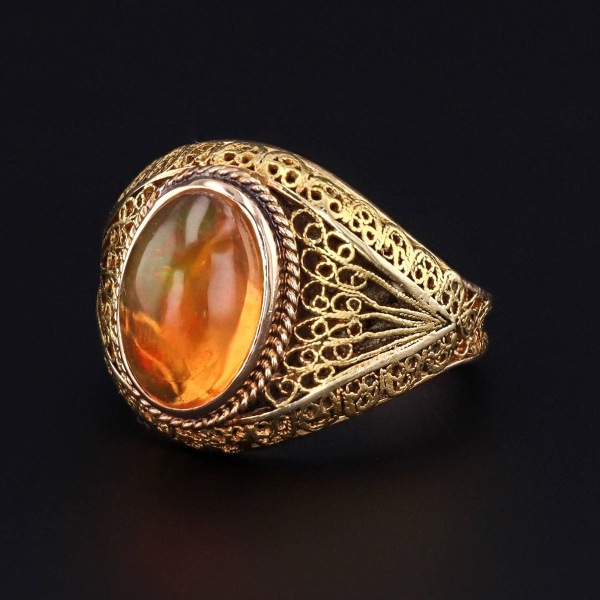 Fire Opal Ring | Vintage Ring - Trademark Antiques