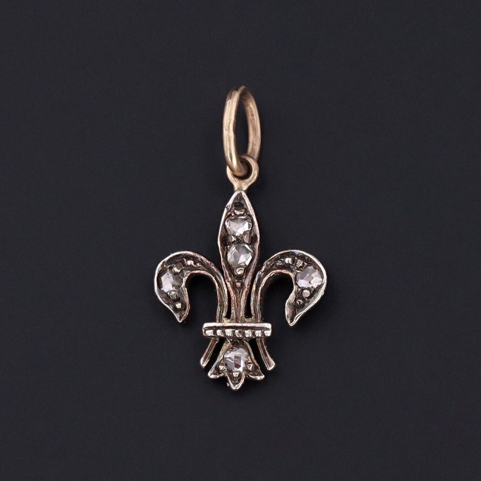 Fleur De Lis Charm | 14k Gold & Silver Charm - Trademark Antiques