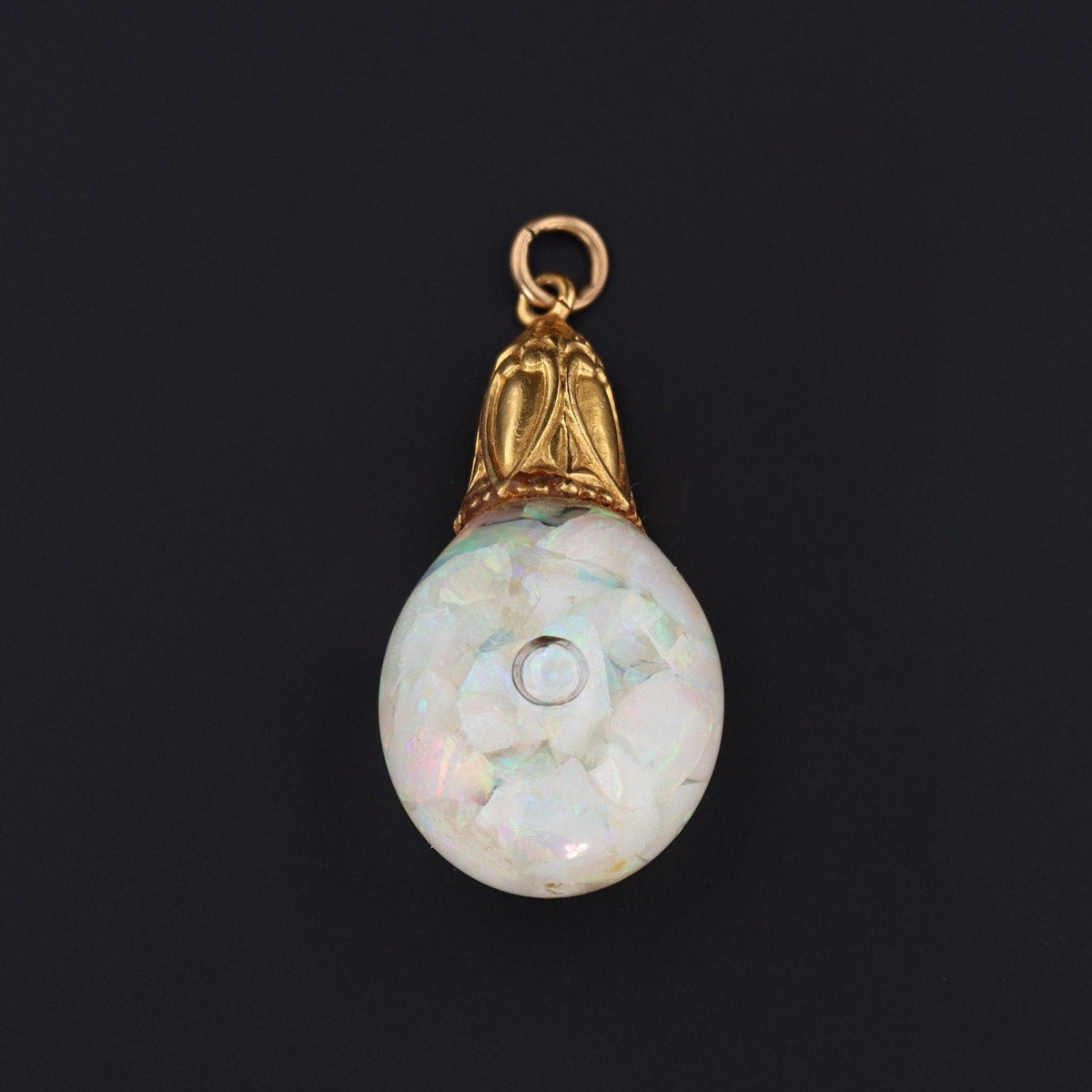 Floating Opal Charm | 14k Gold Charm - Trademark Antiques
