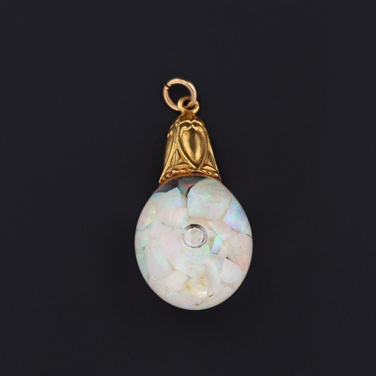 Floating Opal Charm | 14k Gold Charm - Trademark Antiques