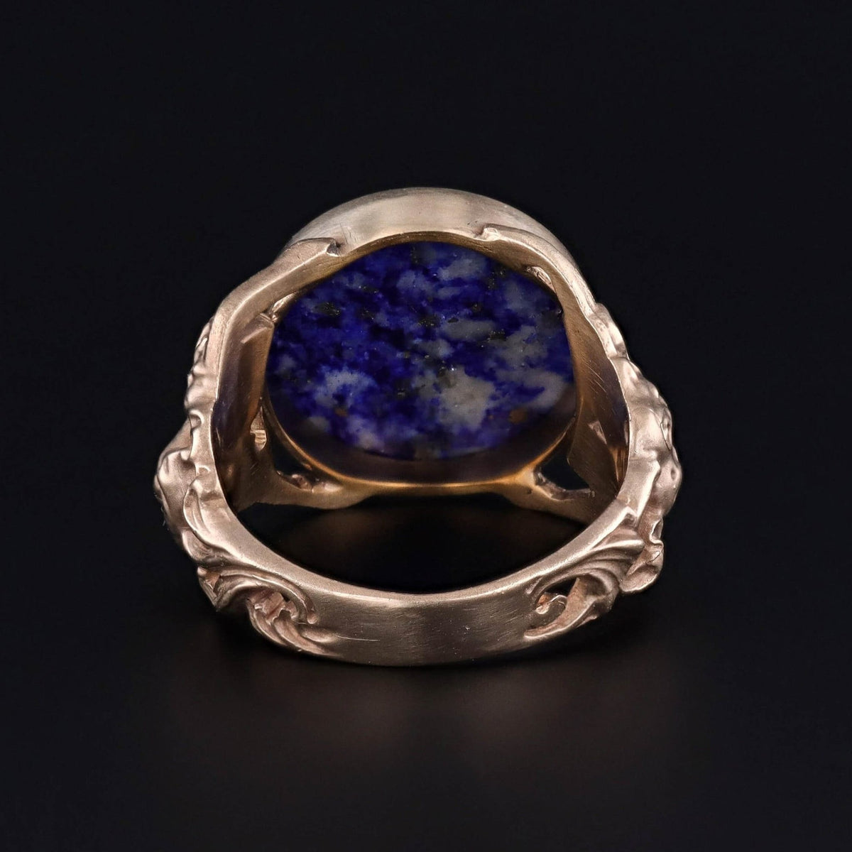Floral Woman Lapis Ring of 14k Gold - Trademark Antiques