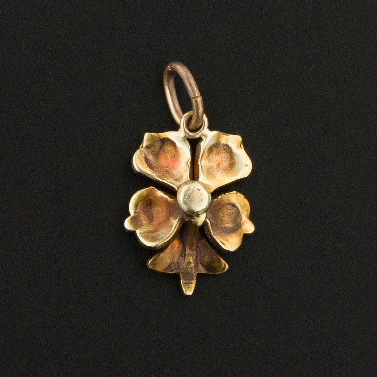 Flower Charm | Antique Flower Charm with Pearl - Trademark Antiques