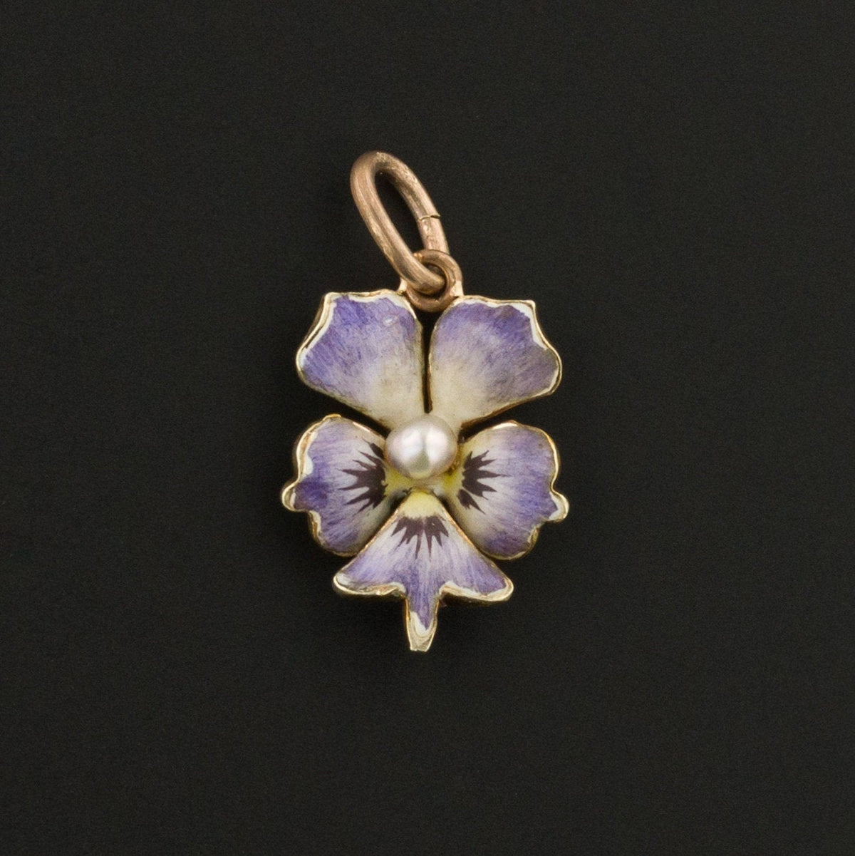 Flower Charm | Antique Flower Charm with Pearl - Trademark Antiques
