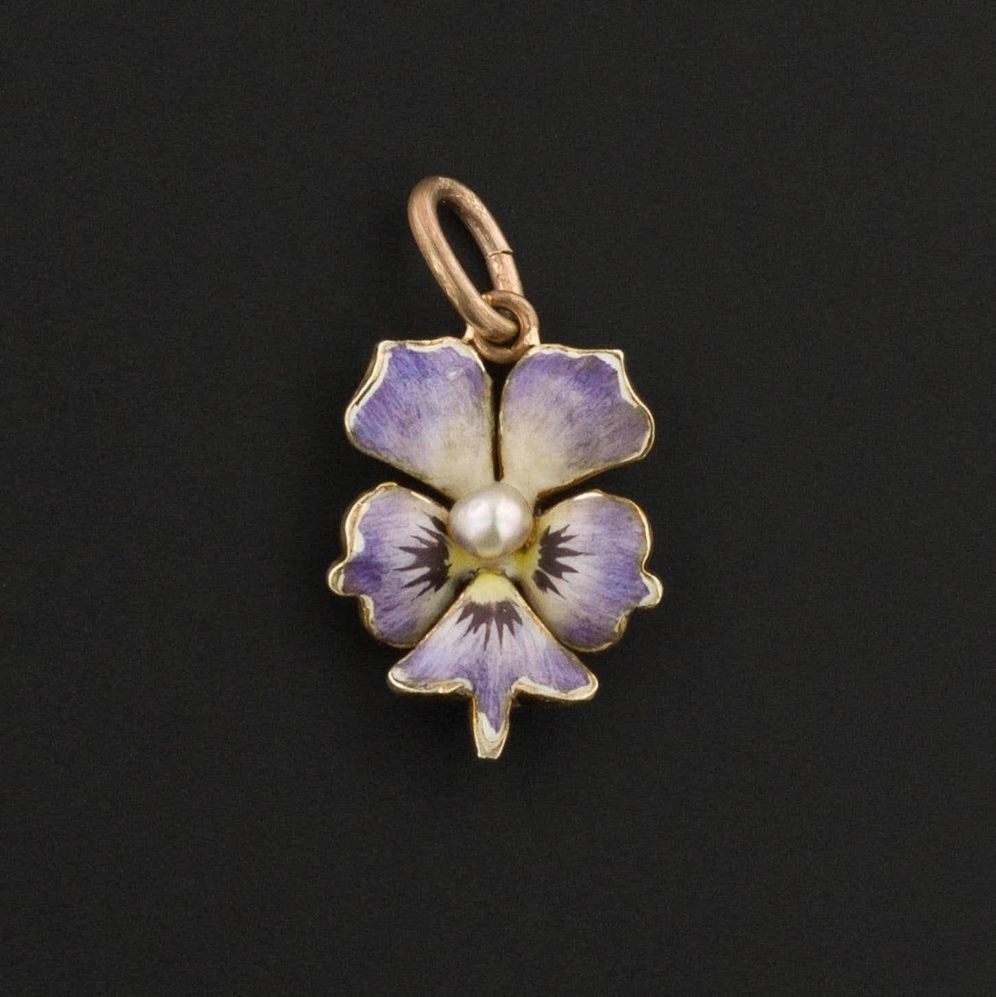 Flower Charm | Antique Flower Charm with Pearl - Trademark Antiques