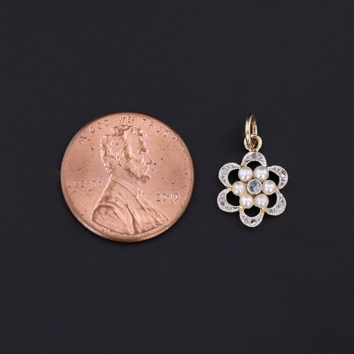 Flower Charm | Diamond Charm - Trademark Antiques