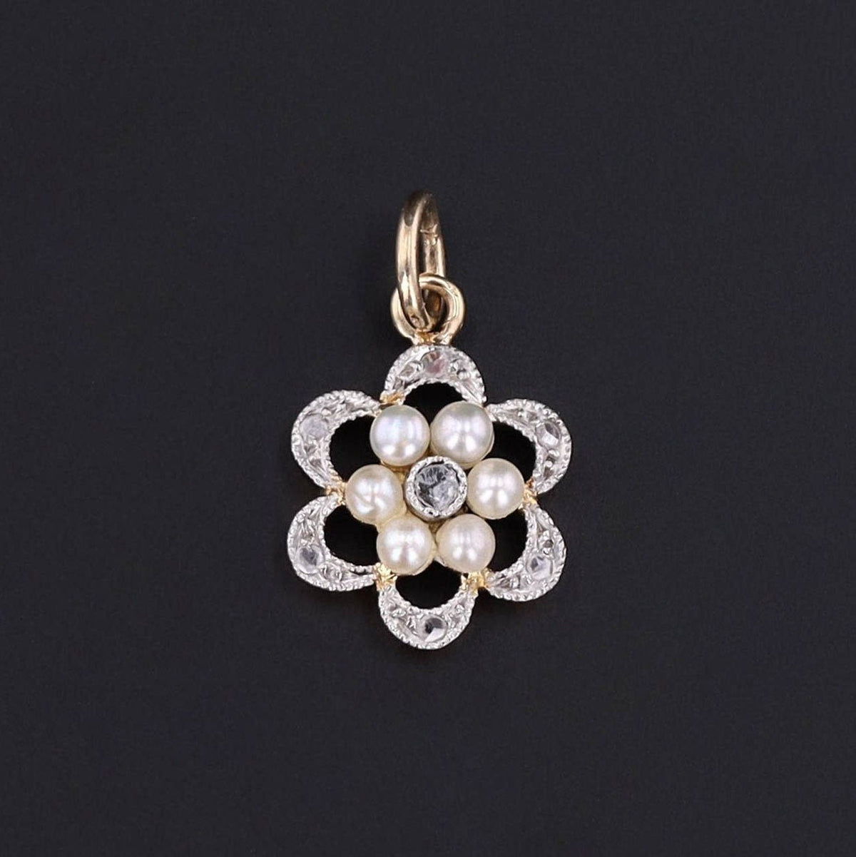 Flower Charm | Diamond Charm - Trademark Antiques