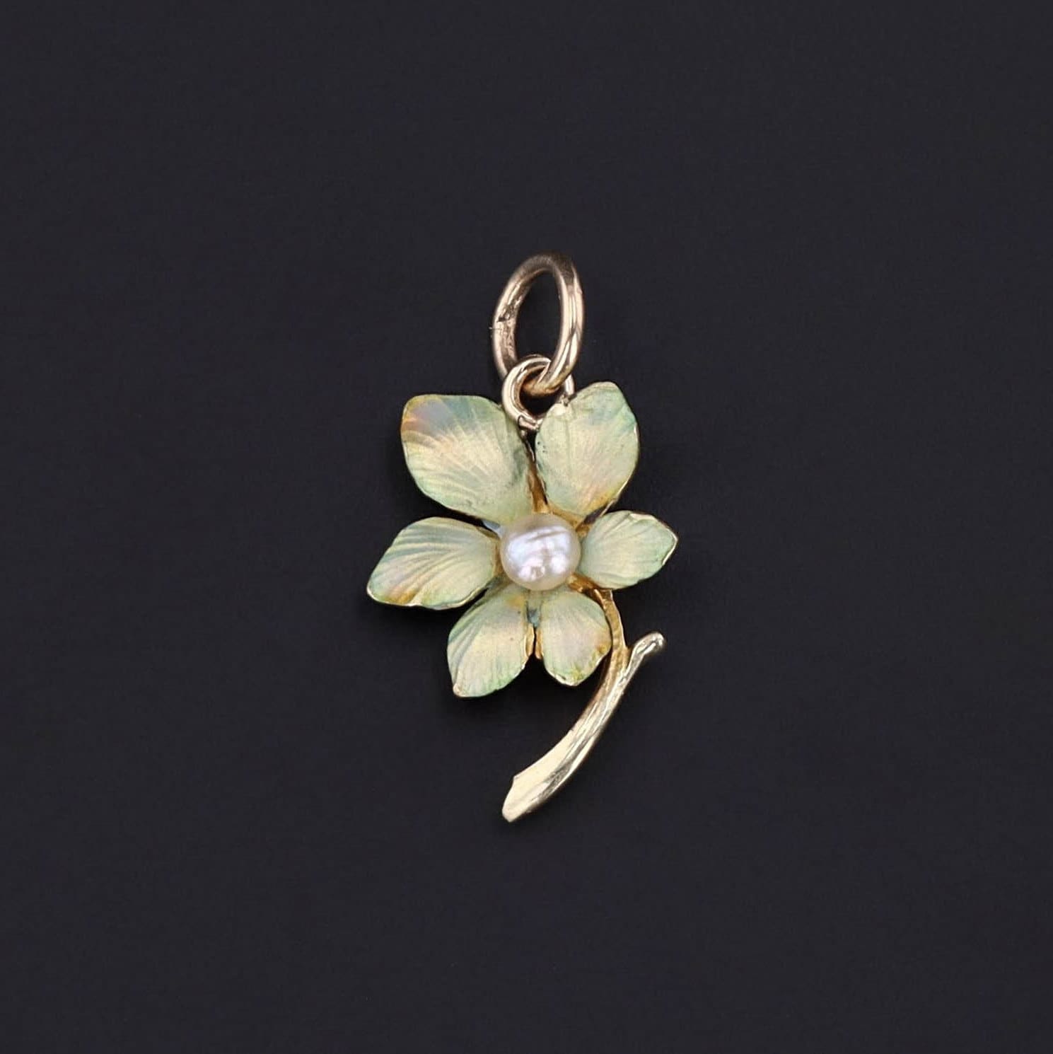 Flower Charm | Enamel Flower - Trademark Antiques