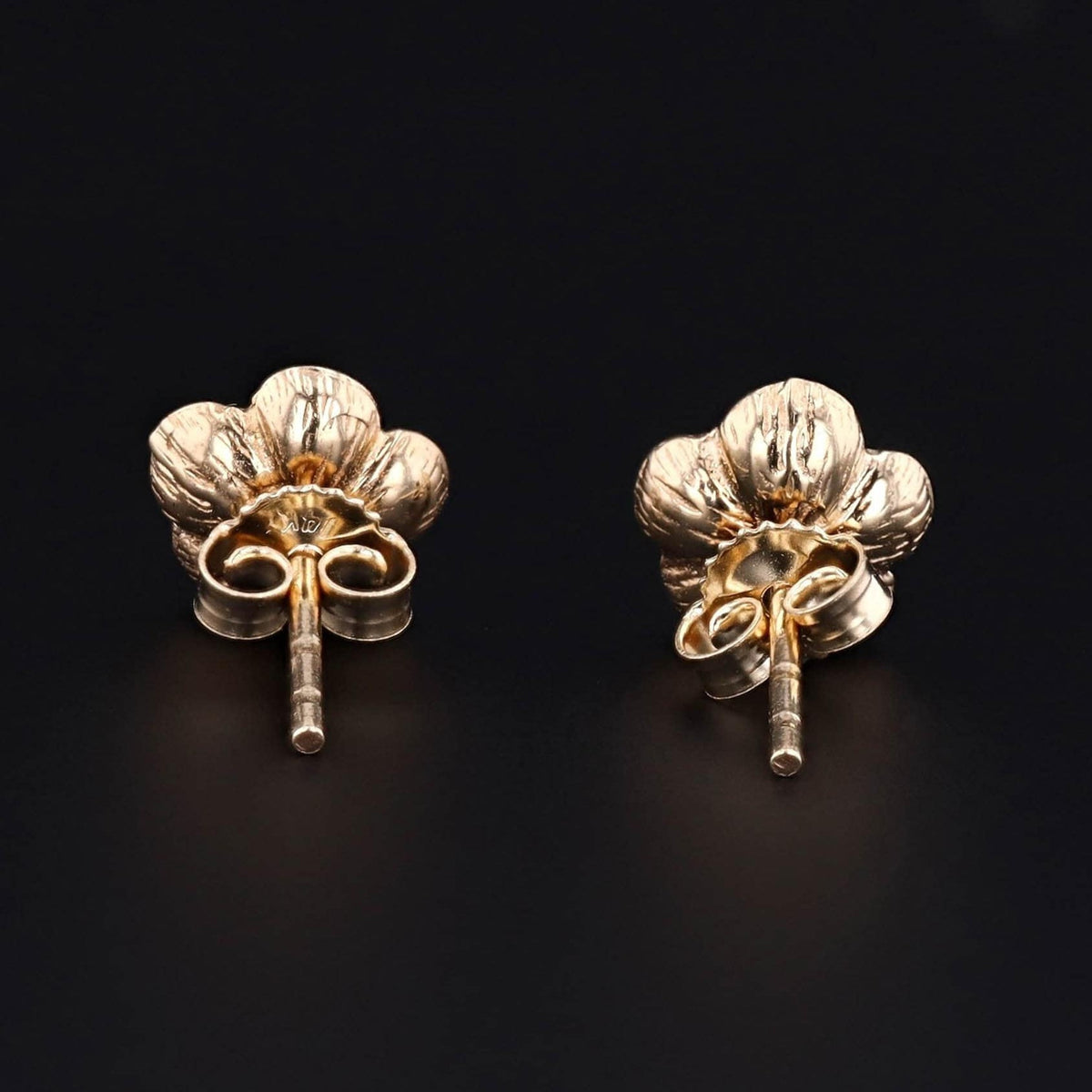 Flower Earrings | 14k Gold &amp; Diamond Earrings - Trademark Antiques