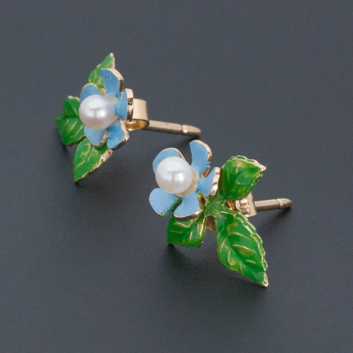 Flower Earrings | 14k Gold Earrings - Trademark Antiques