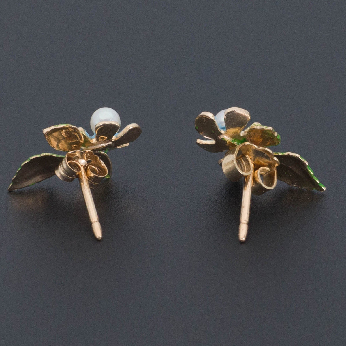 Flower Earrings | 14k Gold Earrings - Trademark Antiques