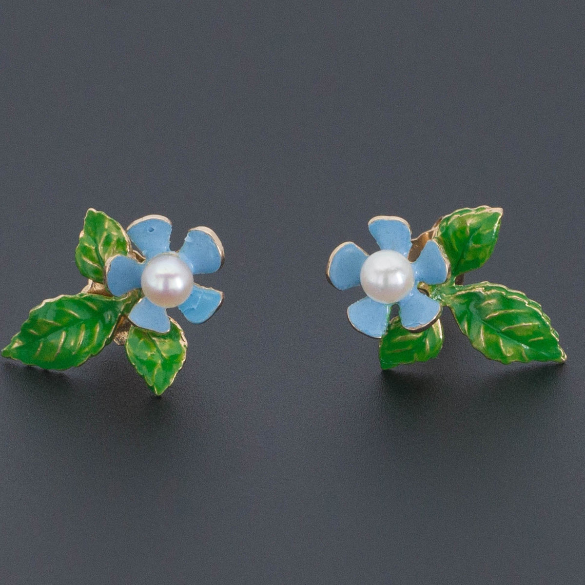 Flower Earrings | 14k Gold Earrings - Trademark Antiques
