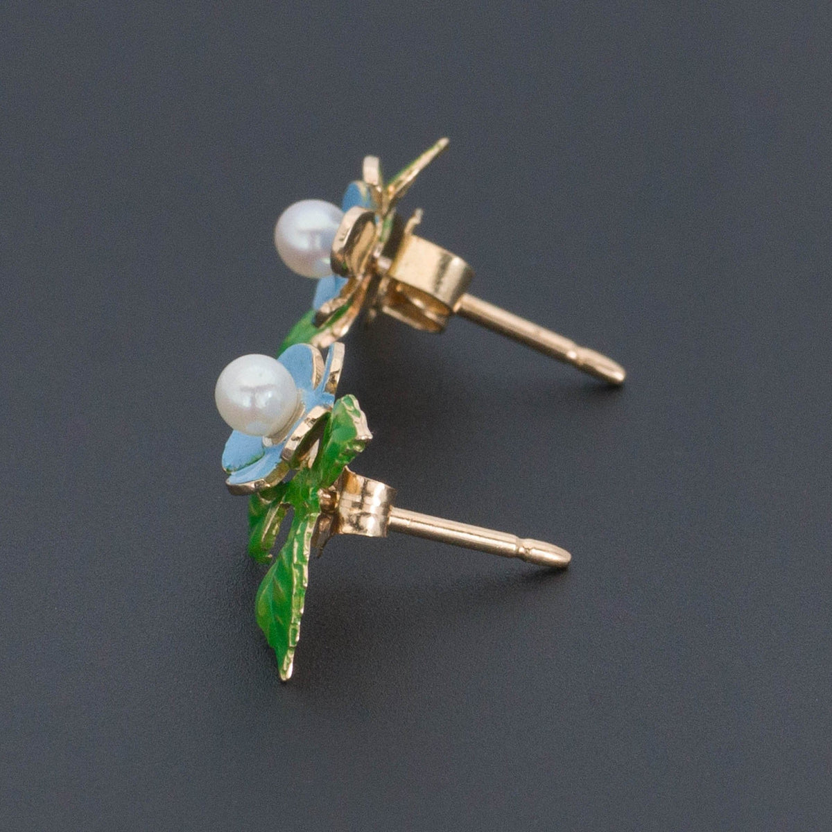 Flower Earrings | 14k Gold Earrings - Trademark Antiques