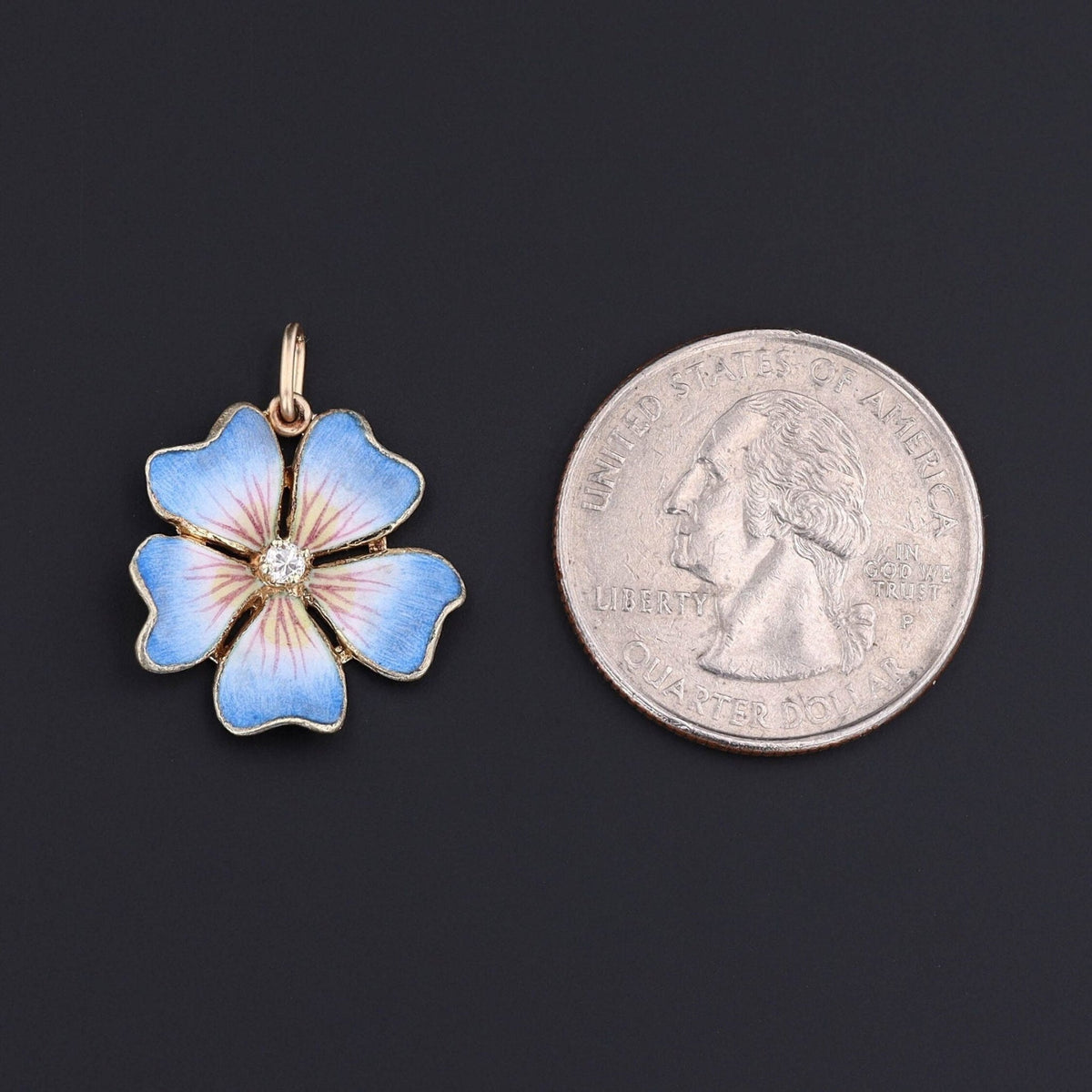Flower Pendant | Blue Flower - Trademark Antiques