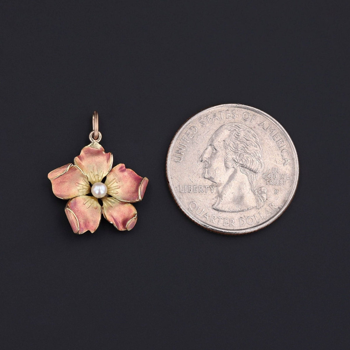 Flower Pendant | Enamel Flower Charm - Trademark Antiques
