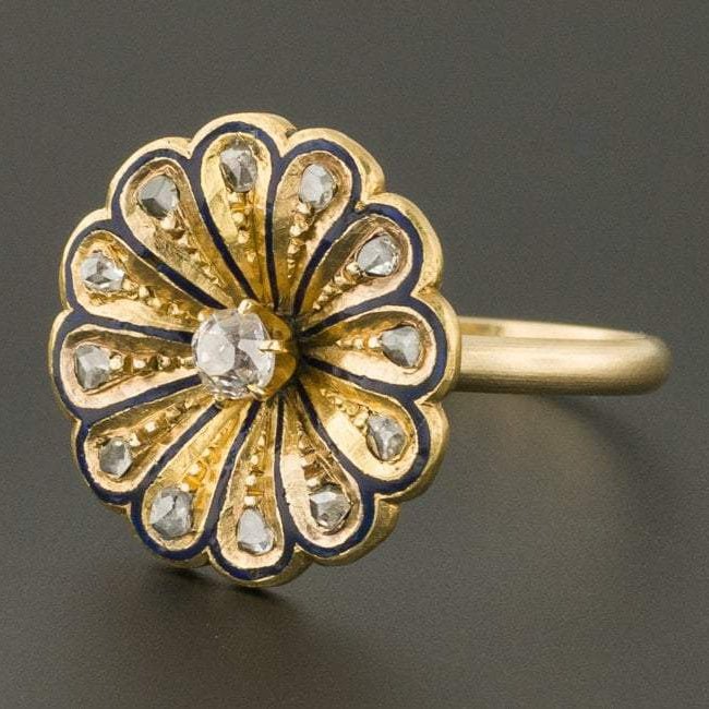 Flower Ring | 14k Gold Flower Ring - Trademark Antiques