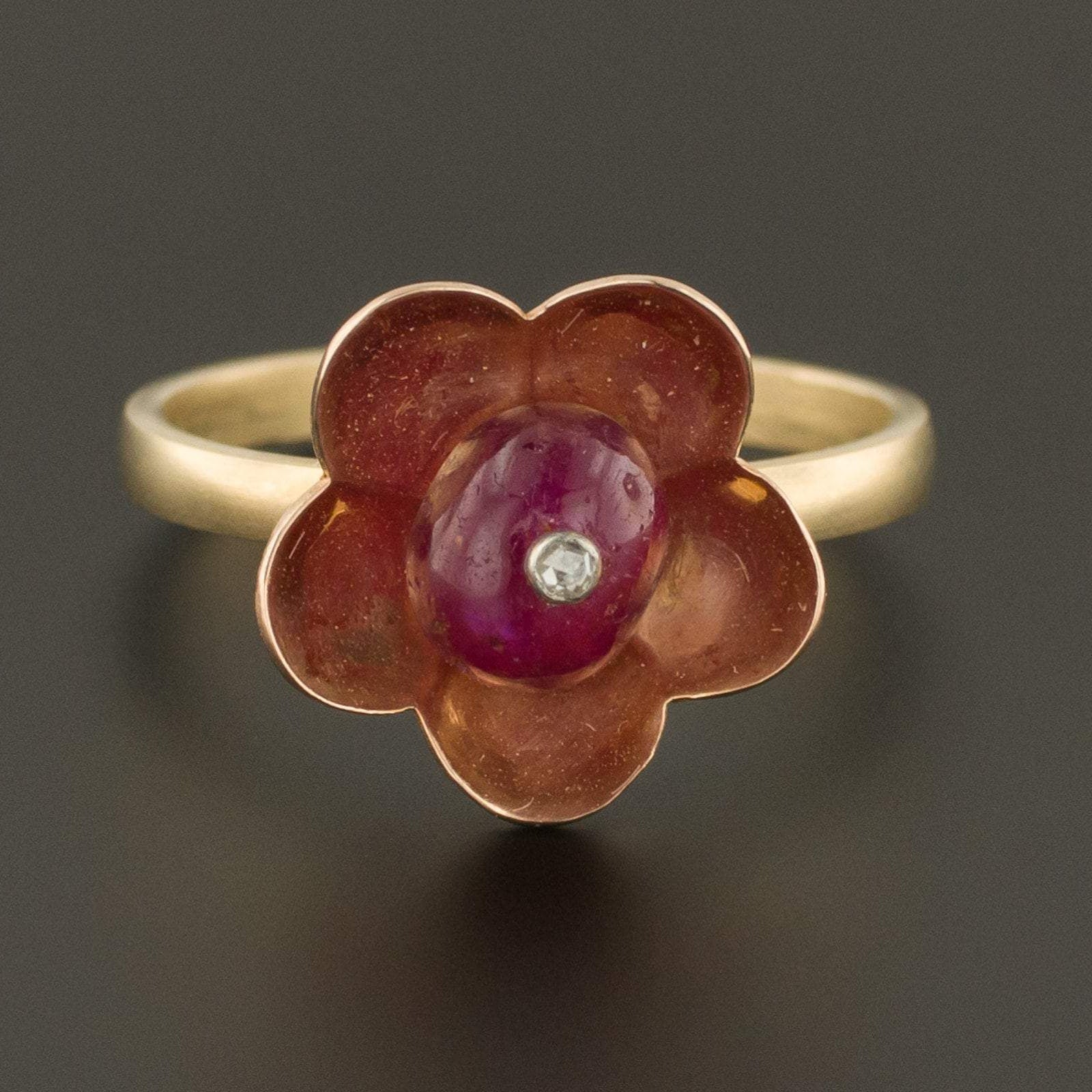 Flower Ring | 14k Gold Flower Ring - Trademark Antiques