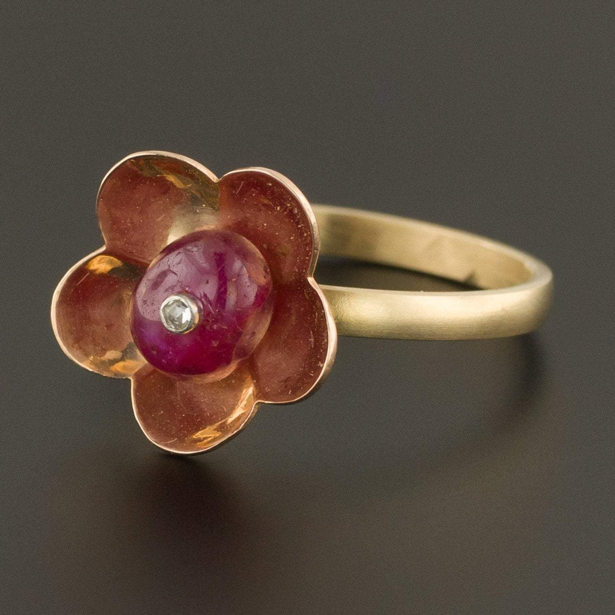 Flower Ring | 14k Gold Flower Ring - Trademark Antiques