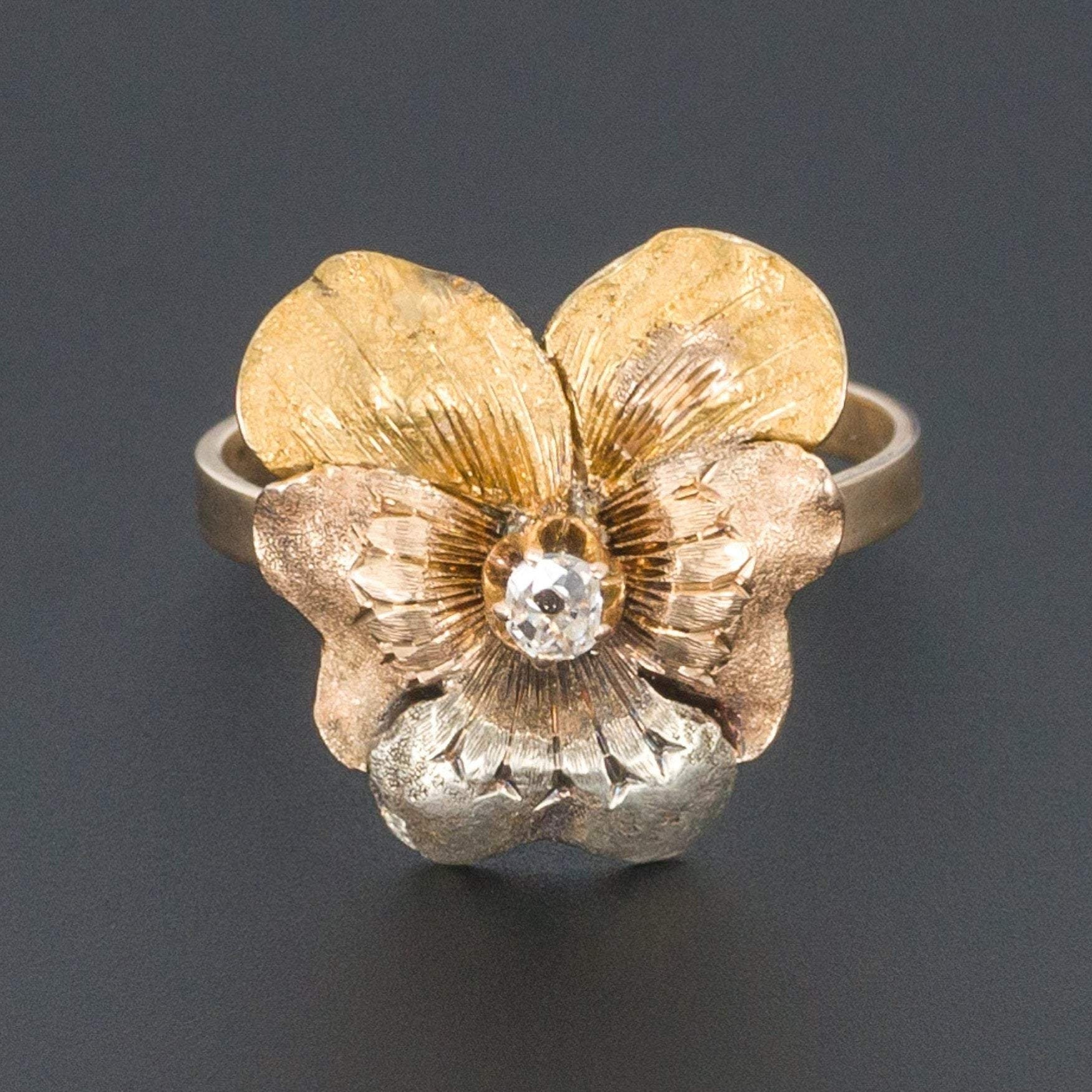 Flower Ring | Antique Flower Ring - Trademark Antiques