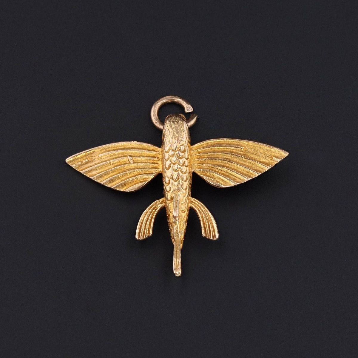 Flying Fish Charm or Pendant | 14k Gold Flying Fish Charm - Trademark Antiques